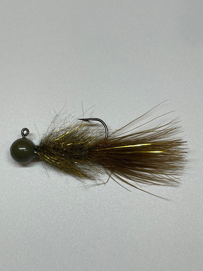 Moss Gold Jigged Leeches