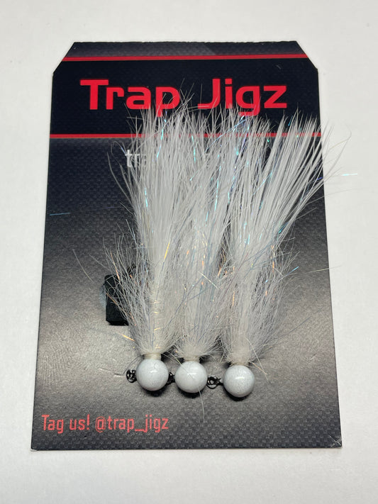 Pearl White - Jigged Leeches